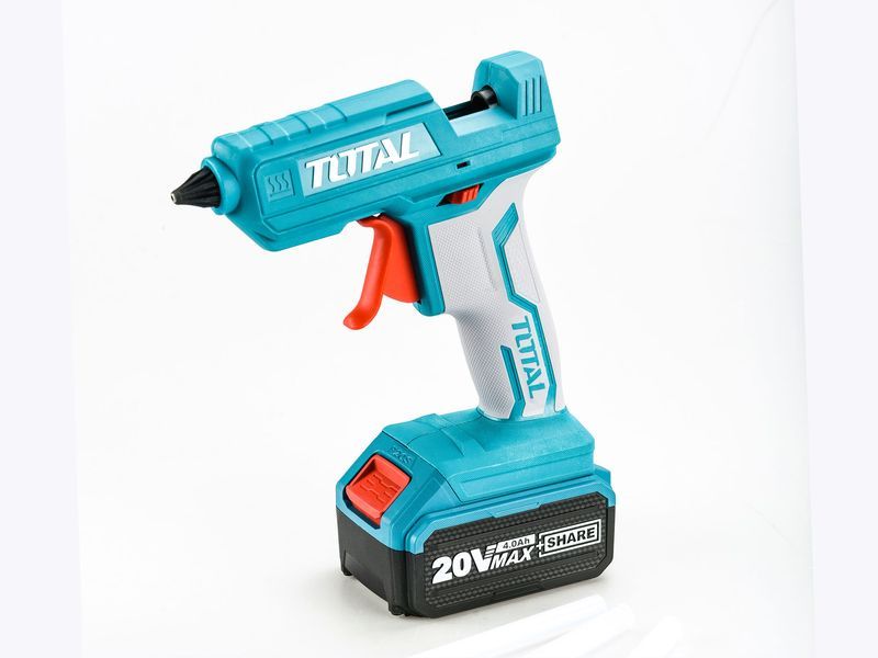 Total AKU 20V Li-Ion tavná lepicí pistole, 11,2 mm, bez baterie a nabíječky Total AKU 20V Li-Ion tavná lepicí pistole, 11,2 mm, bez baterie a nabíječky