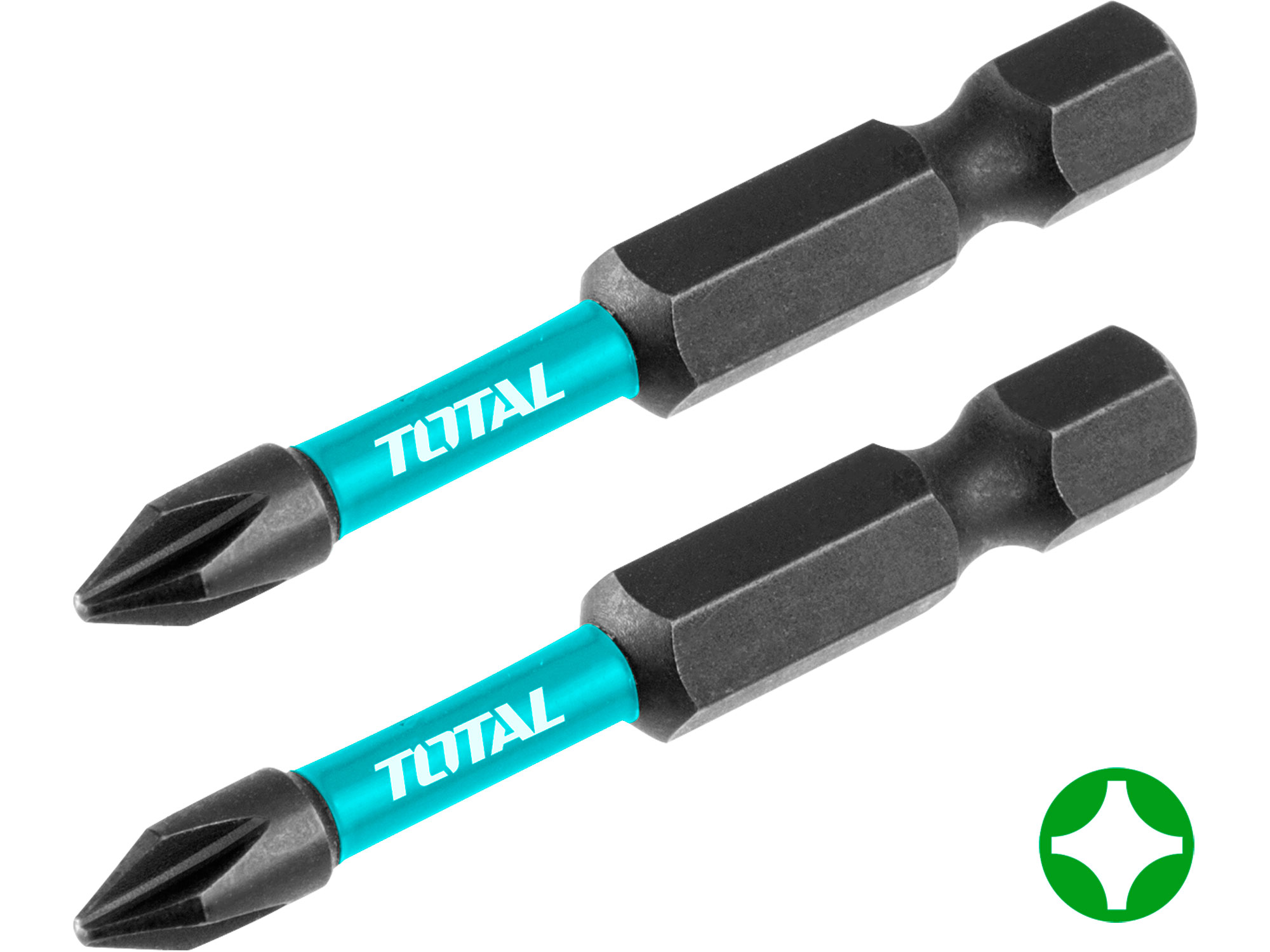 Total Rázové šroubovací bity, S2, PH2, 50 mm, průmysl Total Rázové šroubovací bity, S2, PH2, 50 mm, průmysl